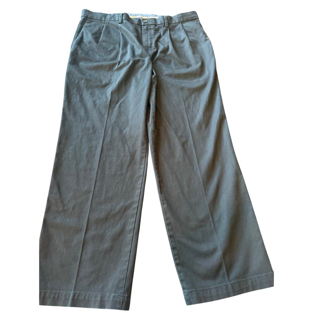 Dockers Mens Signature Khaki Classic Fit Pleated Pants 38X31 Black Business Work